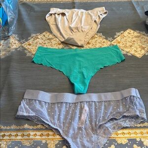 Victoria's Secret Gray Mesh Underwear SZ L